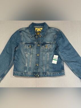 NEW MICHAEL KORS Size L Women's Jean Jacket Premium Denim STRETCH Stone Wash